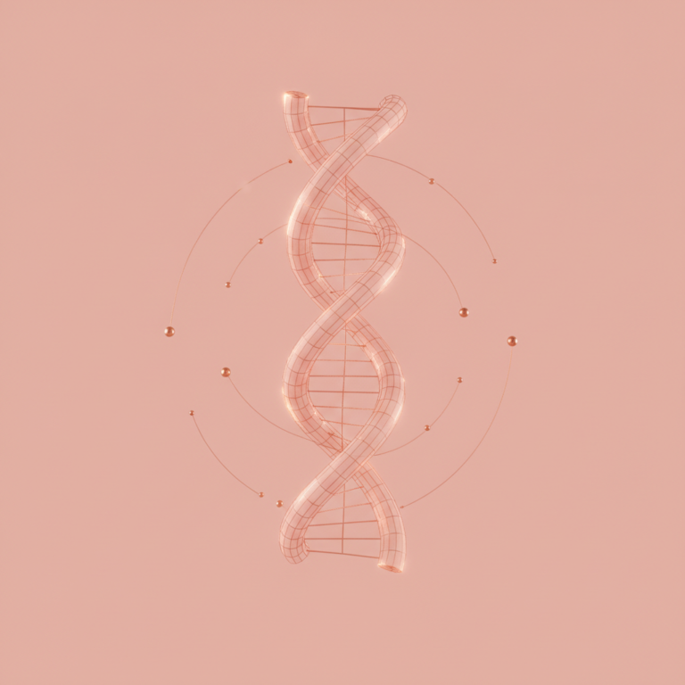 a stylized low-poly wireframe triple helix collagen fiber structure